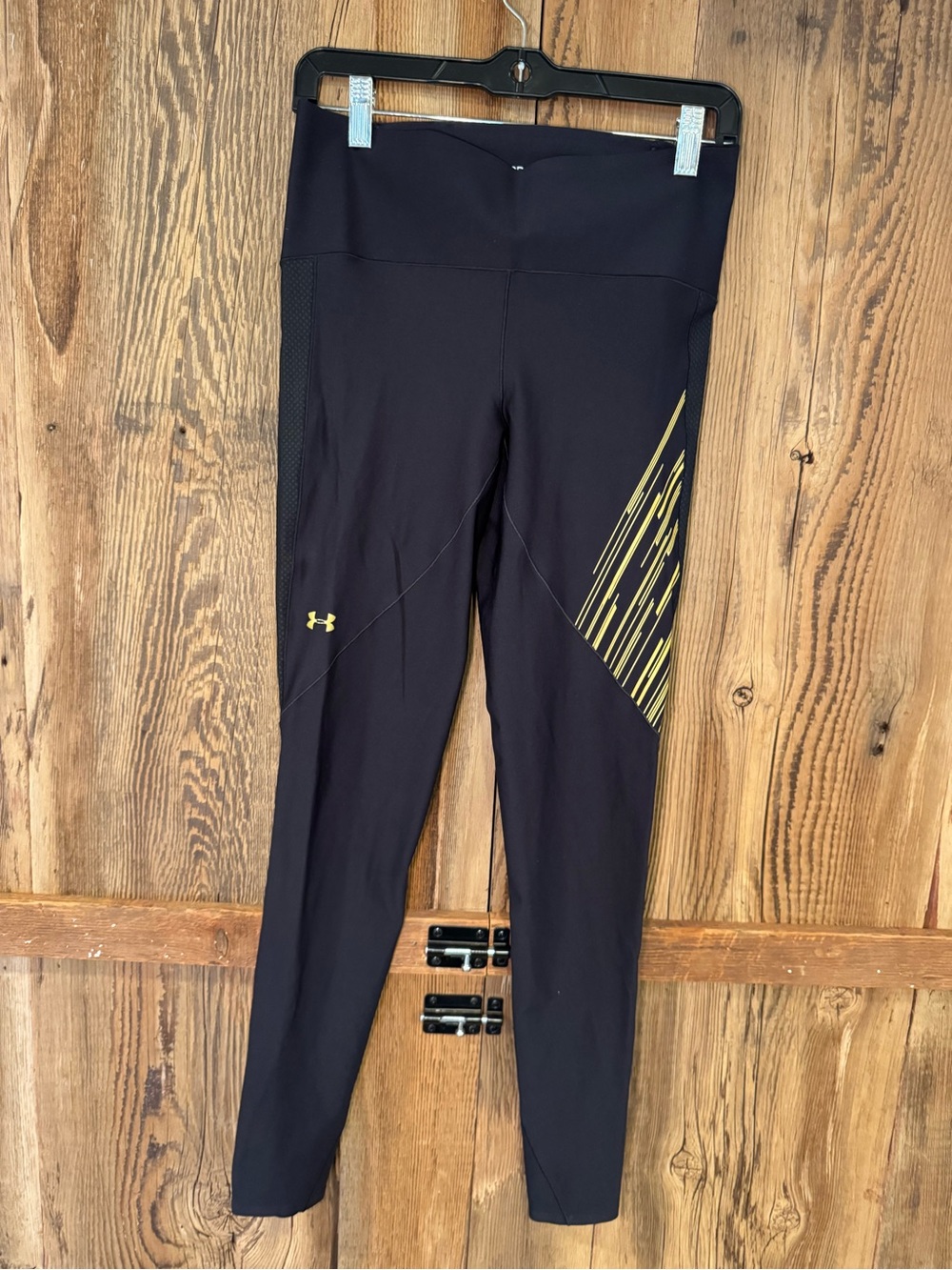 Under Armour Black Leggings with Yellow-Gold Accent-ARRIS PROJECT